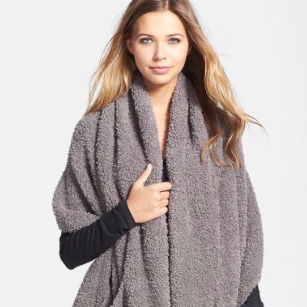 Barefoot Dreams cozy shawl in grey. Brand new without tags.